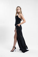 Fusta lunga neagra cu slit latera