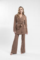 Pantalon evazat cu dungi fine