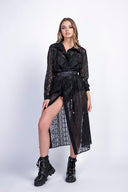 Rochie camasa din voal de matase brodat