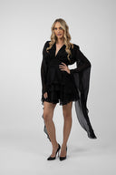 Rochie cu volane si maneci fluide Black