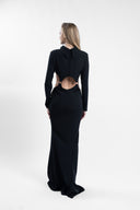 Long dress with cutouts and metal rings