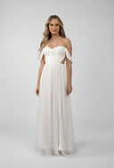 Long dress with scarves and detachable Swarovski crystals