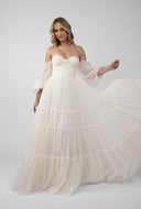 Sheer dress with spectacular volume