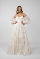 Sheer dress with spectacular volume