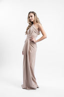 Rochie lunga asimetrica cu drapaje