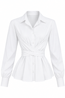 Camasa white cu esarfe