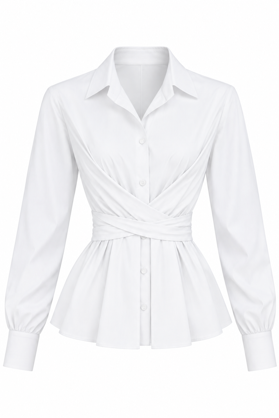Camasa white cu esarfe