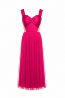 Rochie midi din tulle de matase
