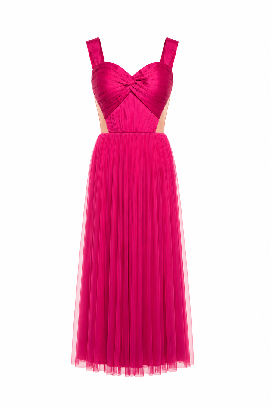 Rochie midi din tulle de matase