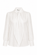 Camasa alba din shantung de matase cu esarfa oversized