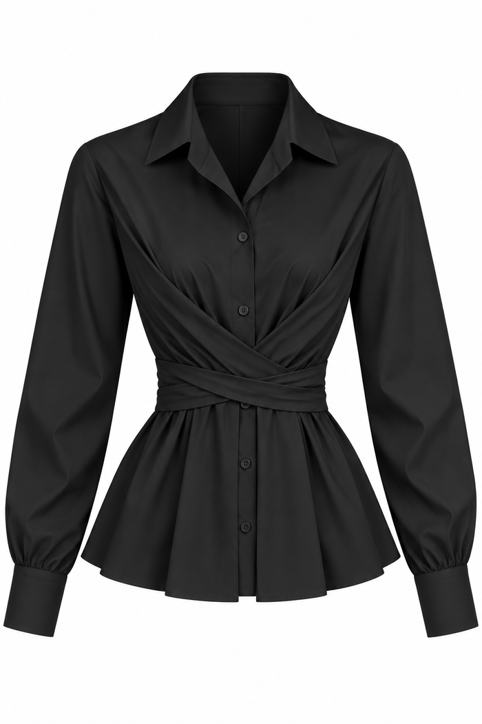 Camasa black cu esarfe