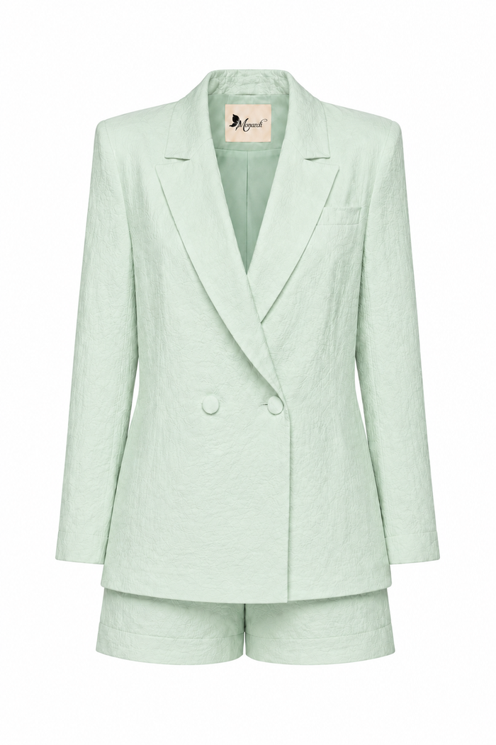 Costum sacou lejer din in peliculizat cu pantaloni scurti Mint