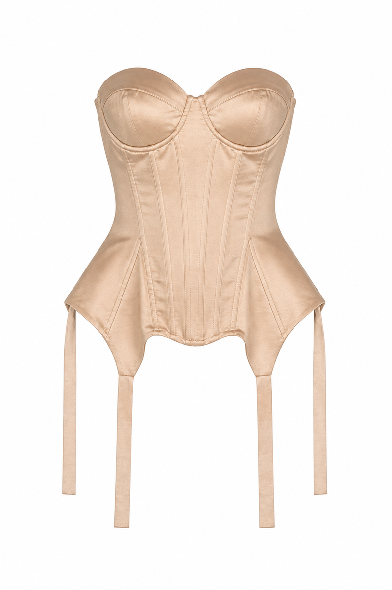 Corset Structurat Nude cu Decolteu Balconette