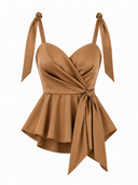 Top corset petrecut cu funda laterala caramel