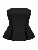 Corset negru cu peplum structurat