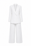 Costum cu pantalon si sacou lejer White