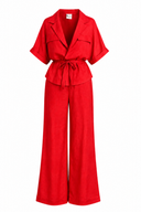 Costum lejer din amestec de in Red Passion