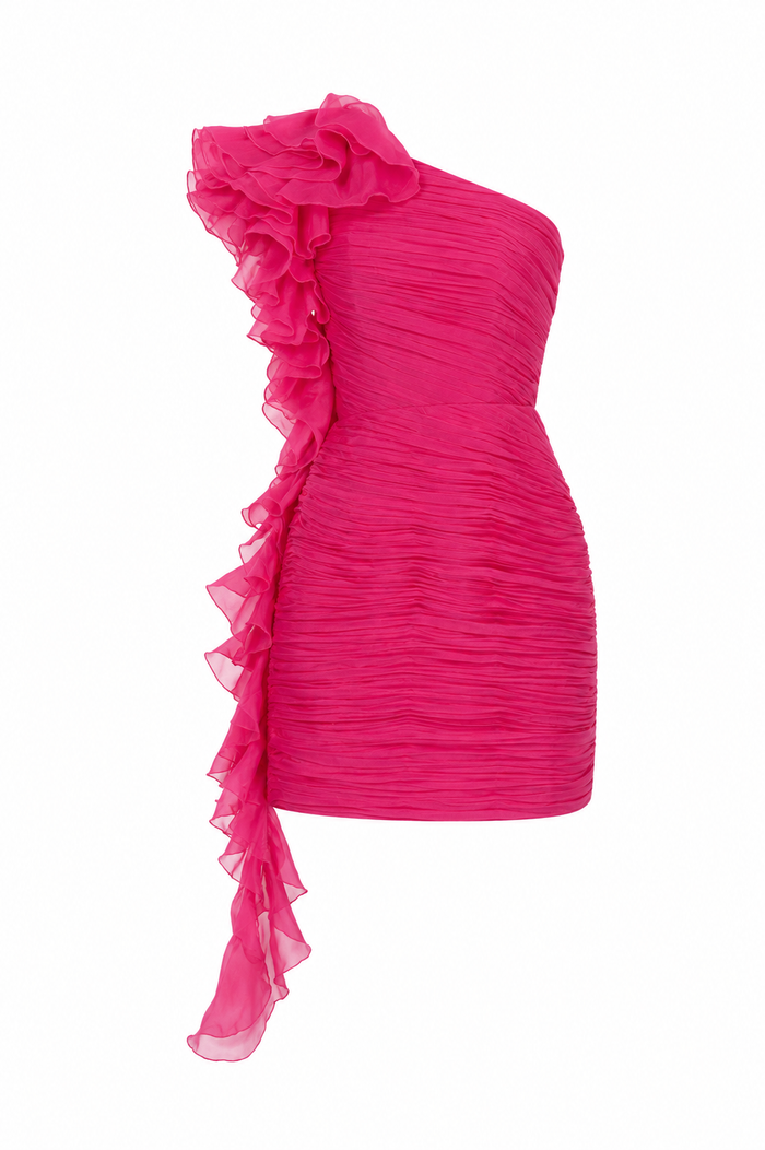 Rochie one shoulder cu volane spectaculoase