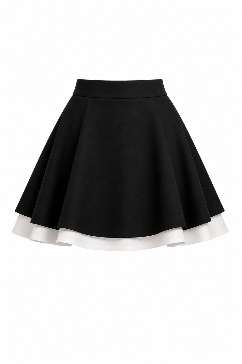 Fusta mini suprapusa black & white