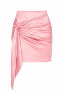 Fusta pink cu drapaj lateral