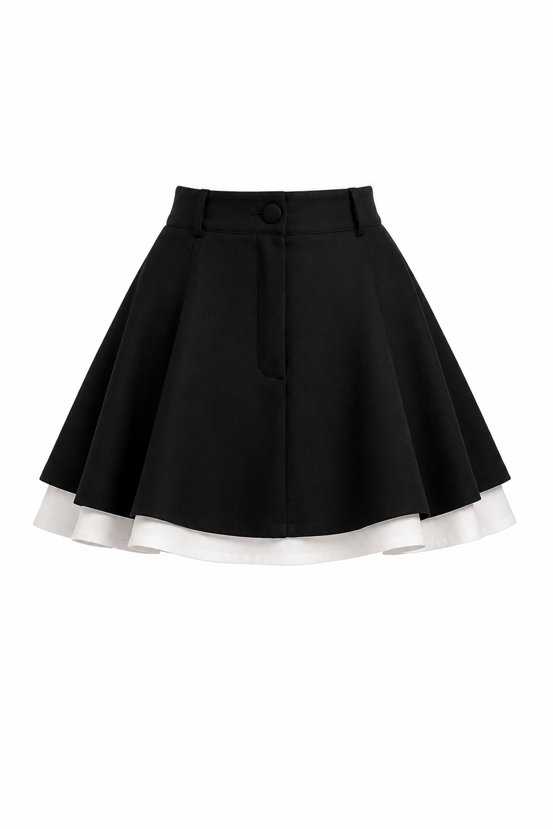 Fusta mini suprapusa black & white