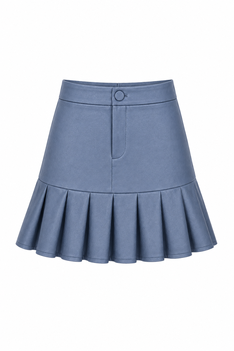 Fusta mini cu pliuri blue