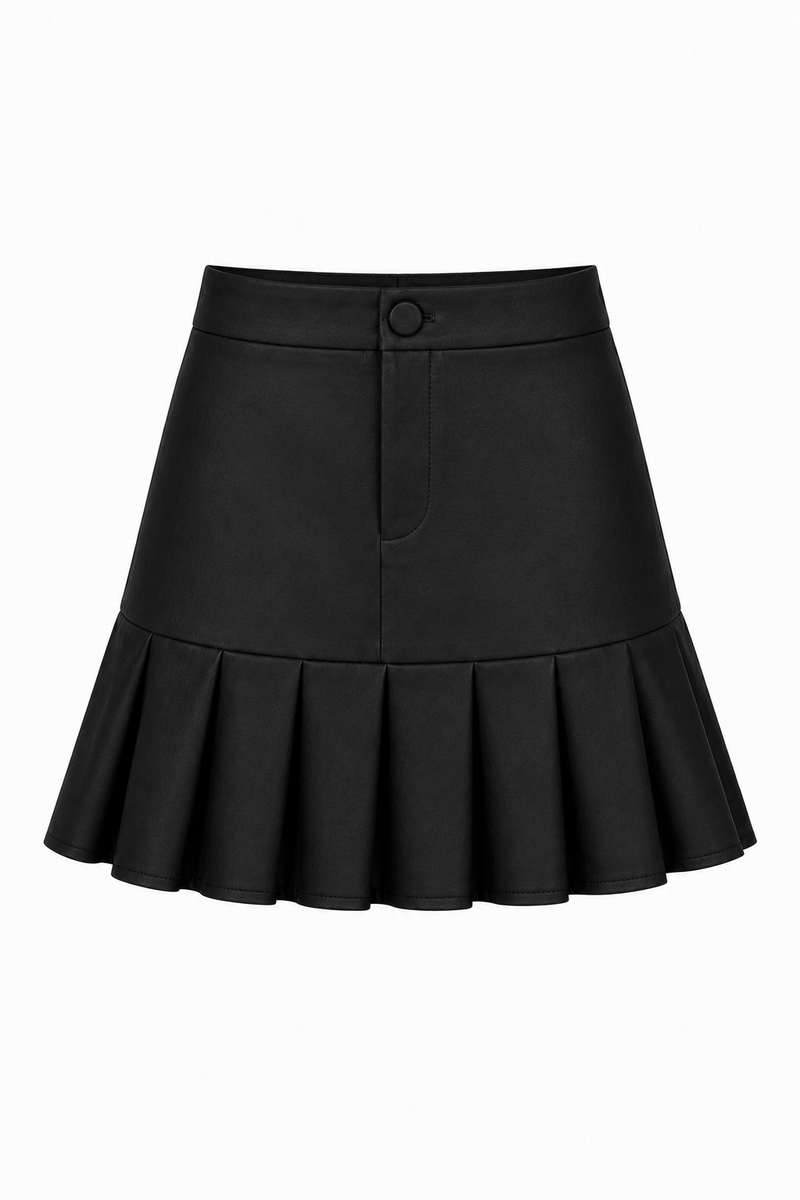 Fusta mini cu pliuri black