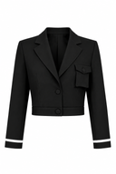 Jacheta tip sacou cu linii masculine black
