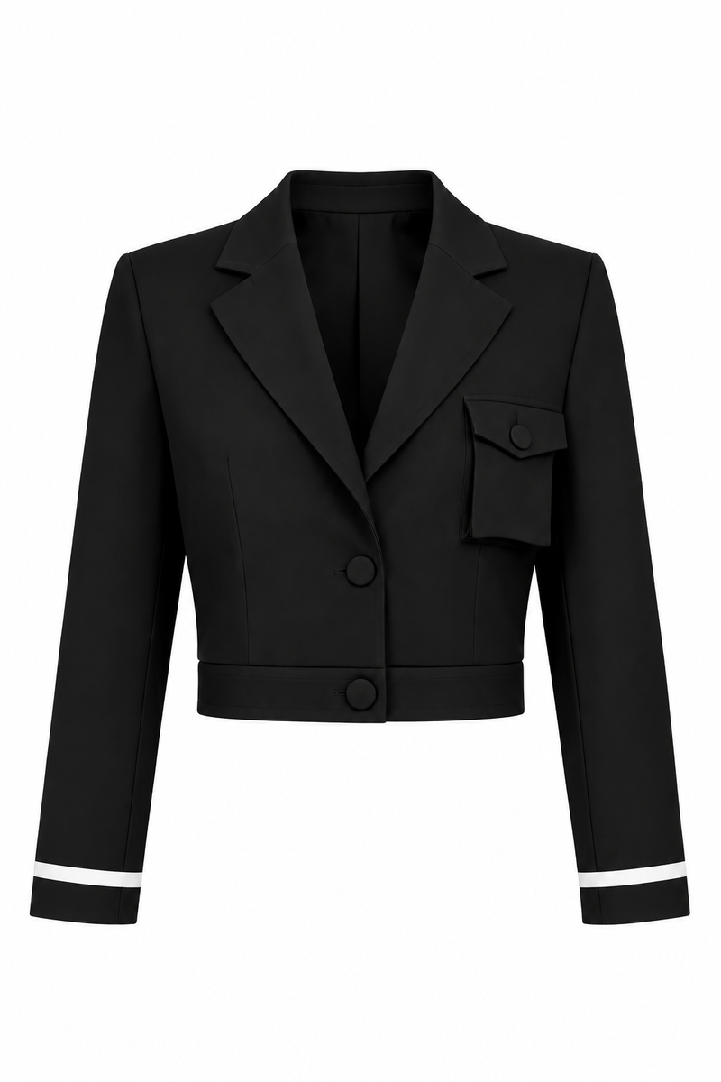 Jacheta tip sacou cu linii masculine black