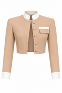 Sacou cropped nude & white