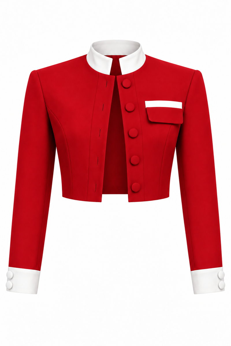 Sacou cropped red & white