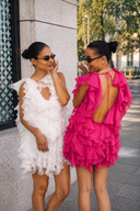Rochie scurta cu volane si spate decupat White