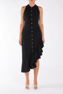 Rochie camasa cu volane asimetrice Black