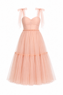 Rochie din tulle cu bretele fundă