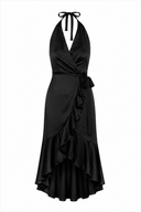 Rochie midi petrecuta cu volane