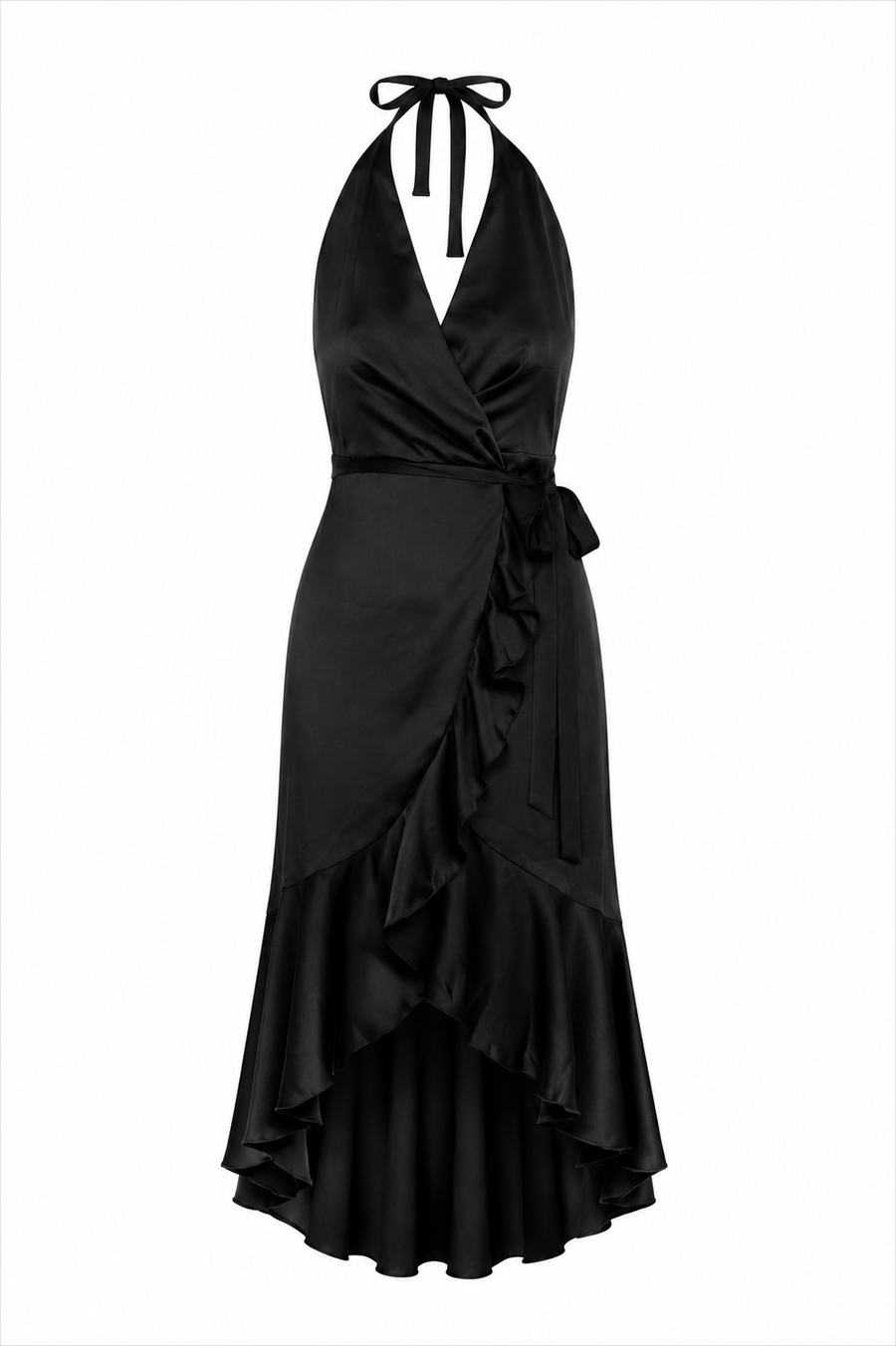 Rochie midi petrecuta cu volane