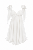 Rochie mini asimetrica white