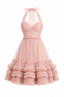Rochie din tulle cu volane suprapuse