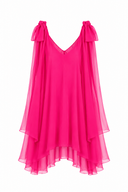 Rochie mini cu esarfe Fucsia