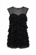 Asymmetrical silk mini dress