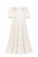 Sheer dress with spectacular volume