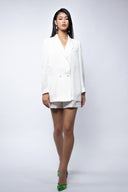 Costum sacou lejer din in peliculizat cu pantaloni scurti White