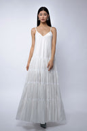 Rochie maxi din matase cu bretele subtiri