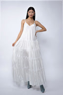 Rochie maxi din matase cu bretele subtiri