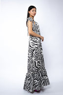 Rochie lunga vaporoasa Black and White