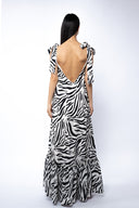 Rochie lunga vaporoasa Black and White