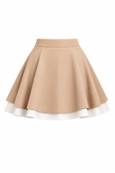 Fusta mini suprapusa nude & white