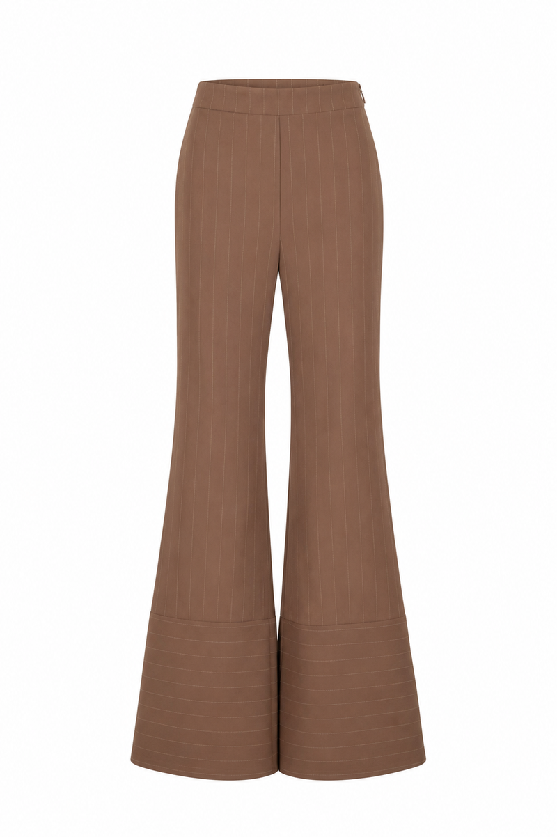 Pantalon evazat cu dungi fine
