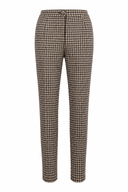 Brown checked tapered trousers