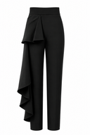 Pantaloni conici cu volan asimetric